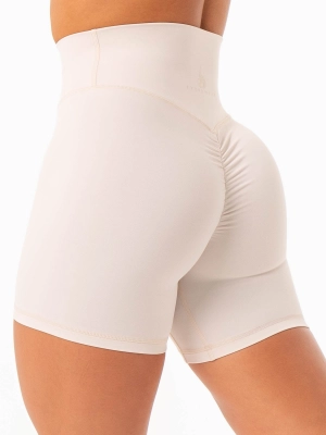 NKD High Waisted Scrunch Shorts - Bone