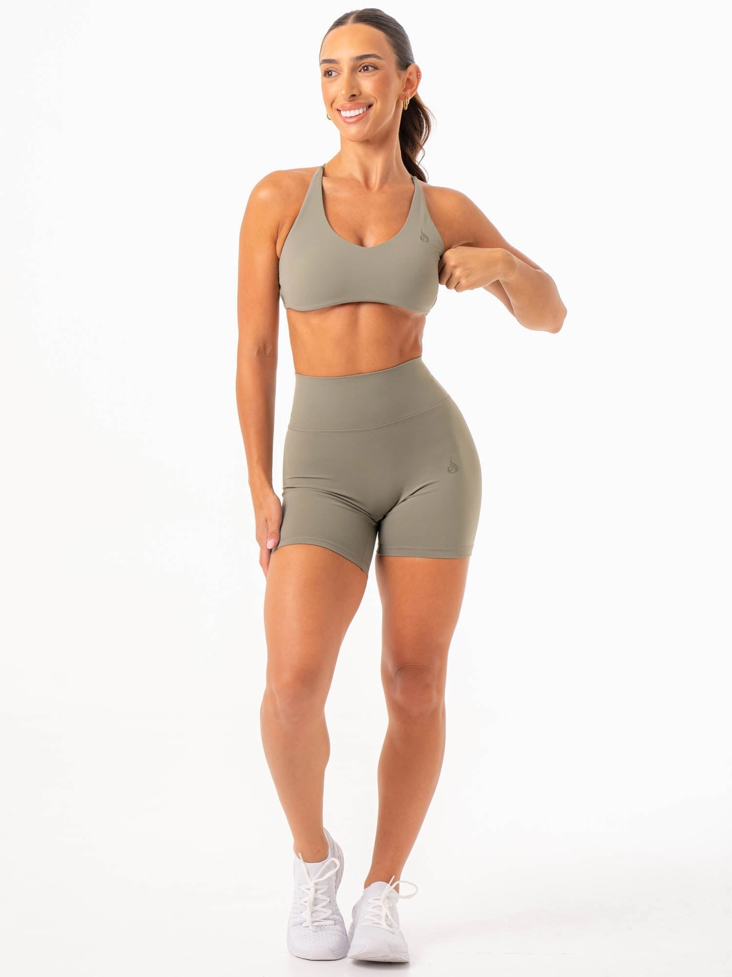 NKD High Waisted Scrunch Shorts - Desert Sage