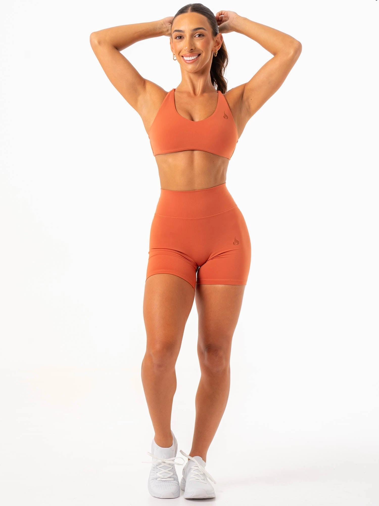 NKD High Waisted Scrunch Shorts - Terracotta