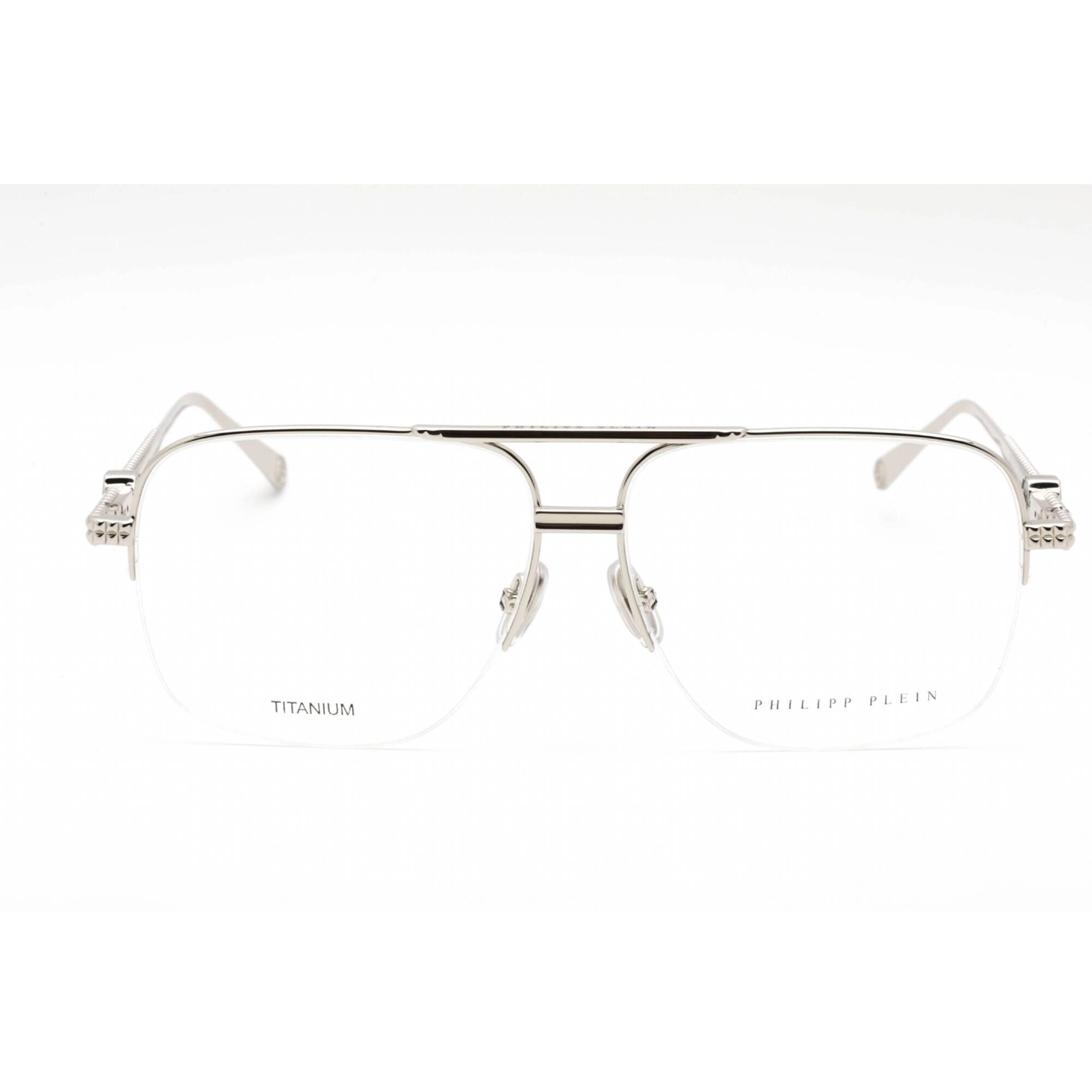 Philipp Plein Men's Eyeglasses - Shiny Palladium Metal Frame | VPP063W 0589