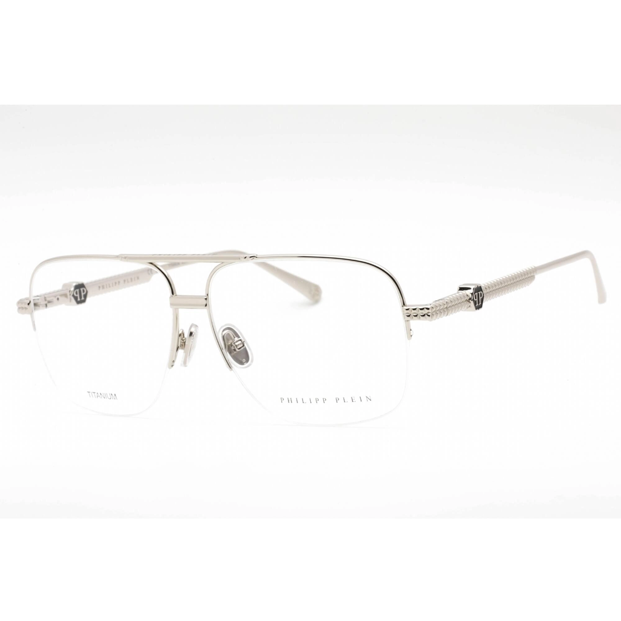 Philipp Plein Men's Eyeglasses - Shiny Palladium Metal Frame | VPP063W 0589