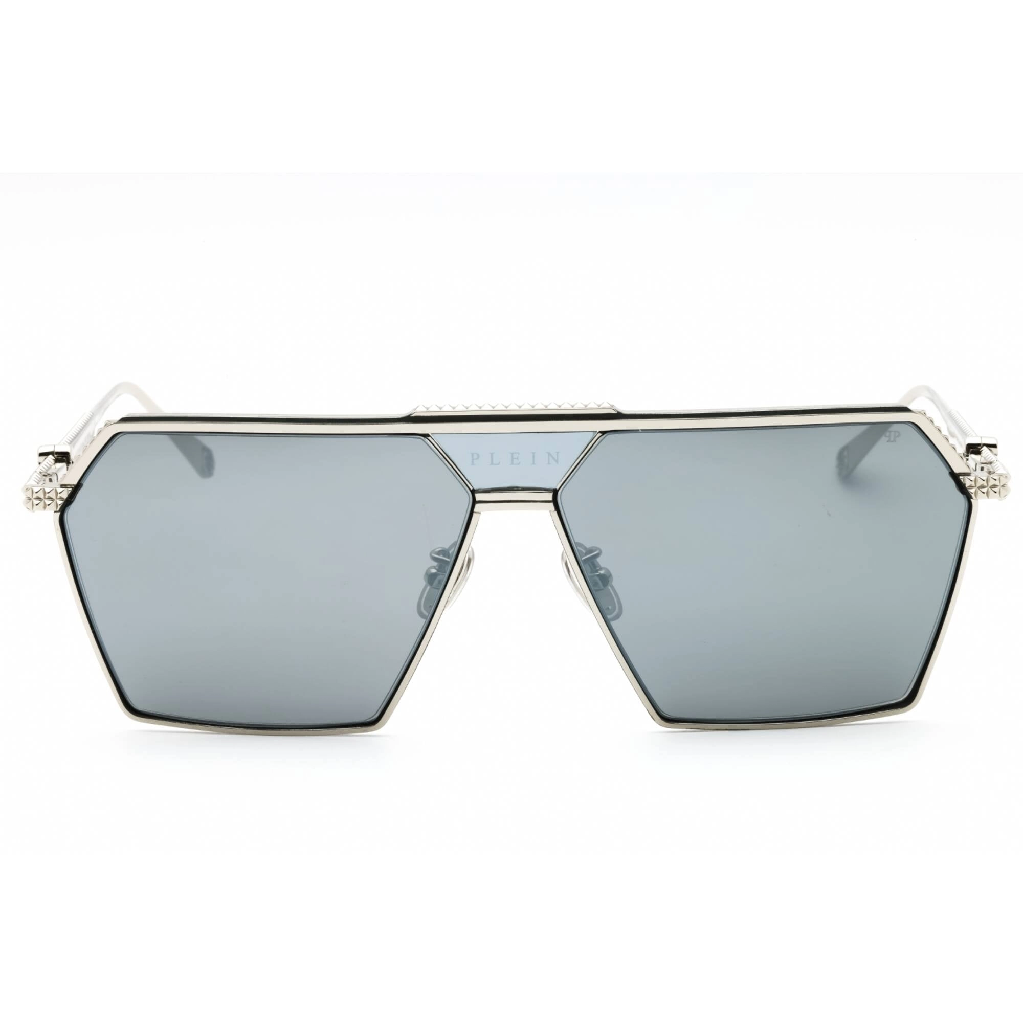 Philipp Plein Men's Sunglasses - Polished Palladium Navigator Frame | SPP076V 539X