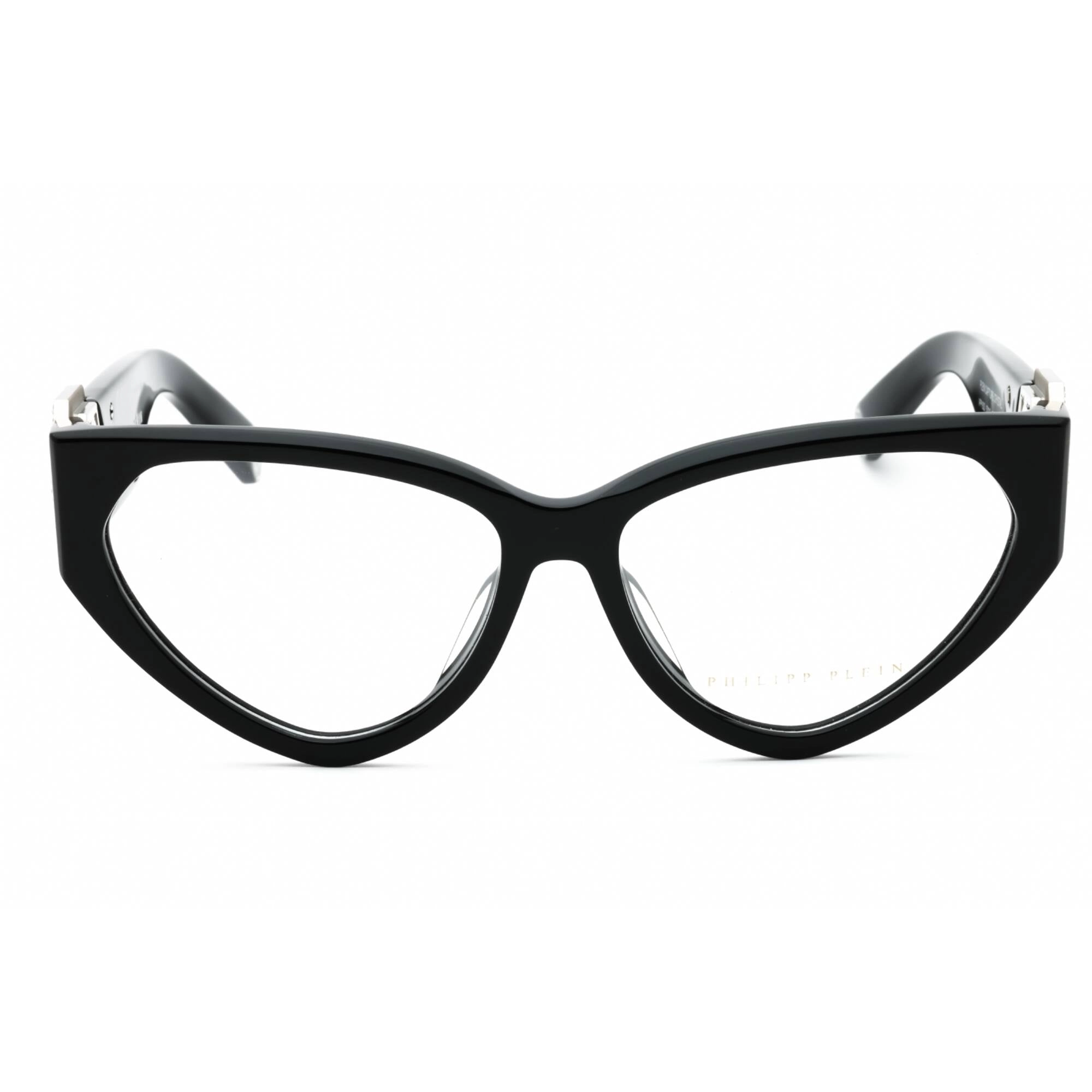 Philipp Plein Women's Eyeglasses - Shiny Black Plastic Cat Eye Frame | VPP163S 700K