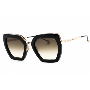 Philipp Plein Women's Sunglasses - Shiny Black Metal Butterfly Frame | SPP097S 0700
