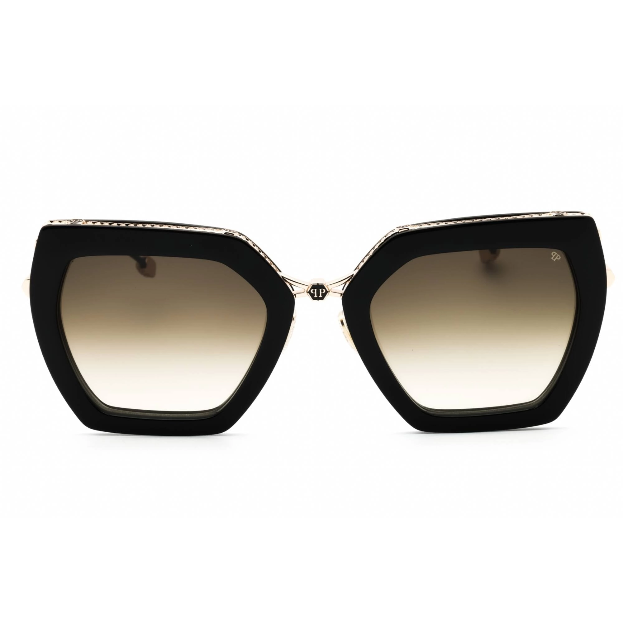 Philipp Plein Women's Sunglasses - Shiny Black Metal Butterfly Frame | SPP097S 0700