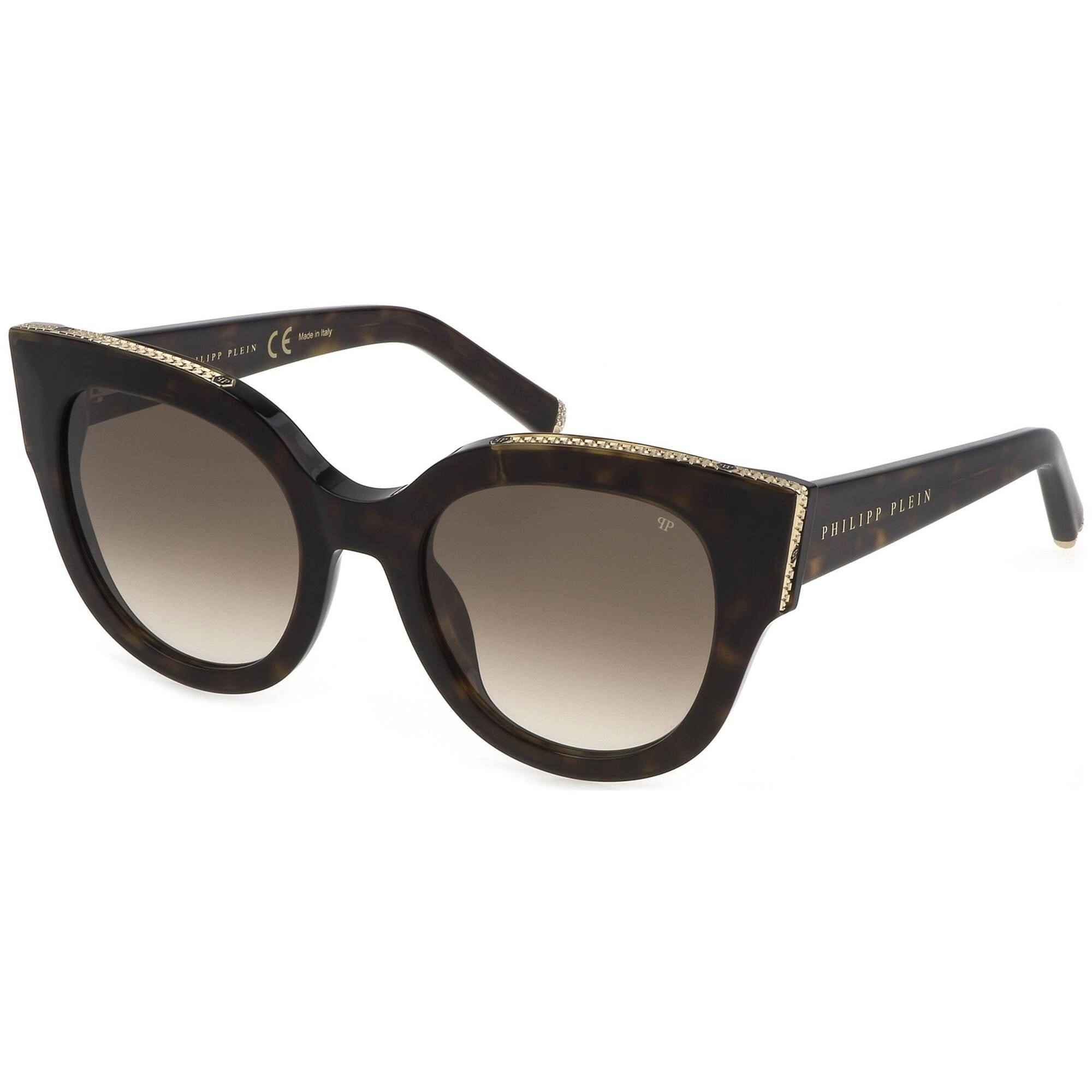 Philipp Plein Women's Sunglasses - Shiny Havana Frame Brown Lens | SPP026S 0722