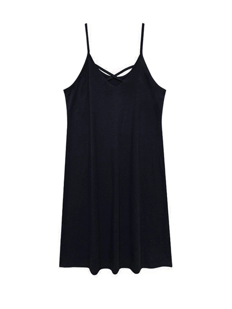 Plus Size Sexy Sleeveless Cool Chiffon Slip Loungewear Dress