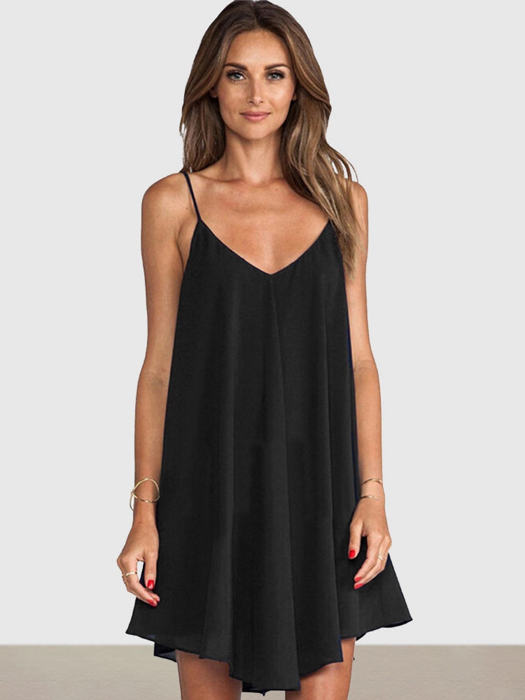 Plus Size Sexy Sleeveless Cool Chiffon Slip Loungewear Dress