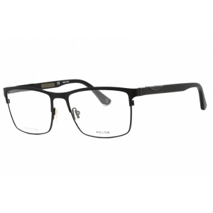 Police Men's Eyeglasses - Semi Matte Black Metal Rectangular Shape Frame | VPL885 0531