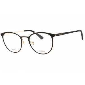Police Men's Eyeglasses - Shiny Rose Gold Metal Round Full Rim Frame | VPLB58M 0302
