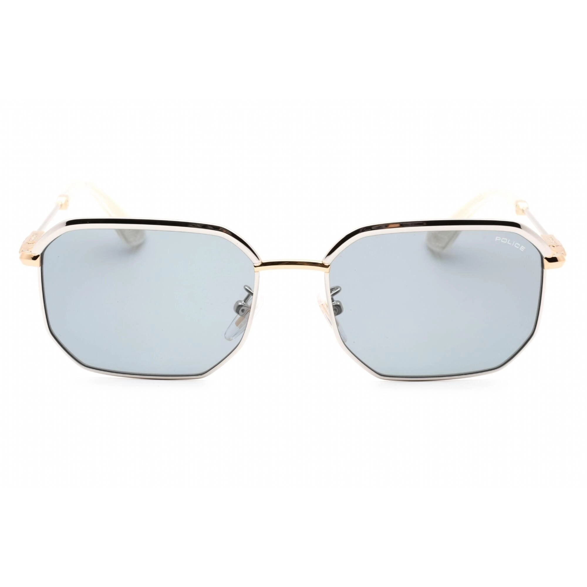 Police Men's Sunglasses - Shiny Palladium W/Rose Gold Parts Metal Frame | SPLF73M 0544
