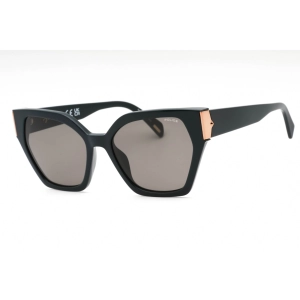 Police Women's Sunglasses - Shiny Dark Green Plastic Cat Eye Shape Frame| SPLL34 06WT