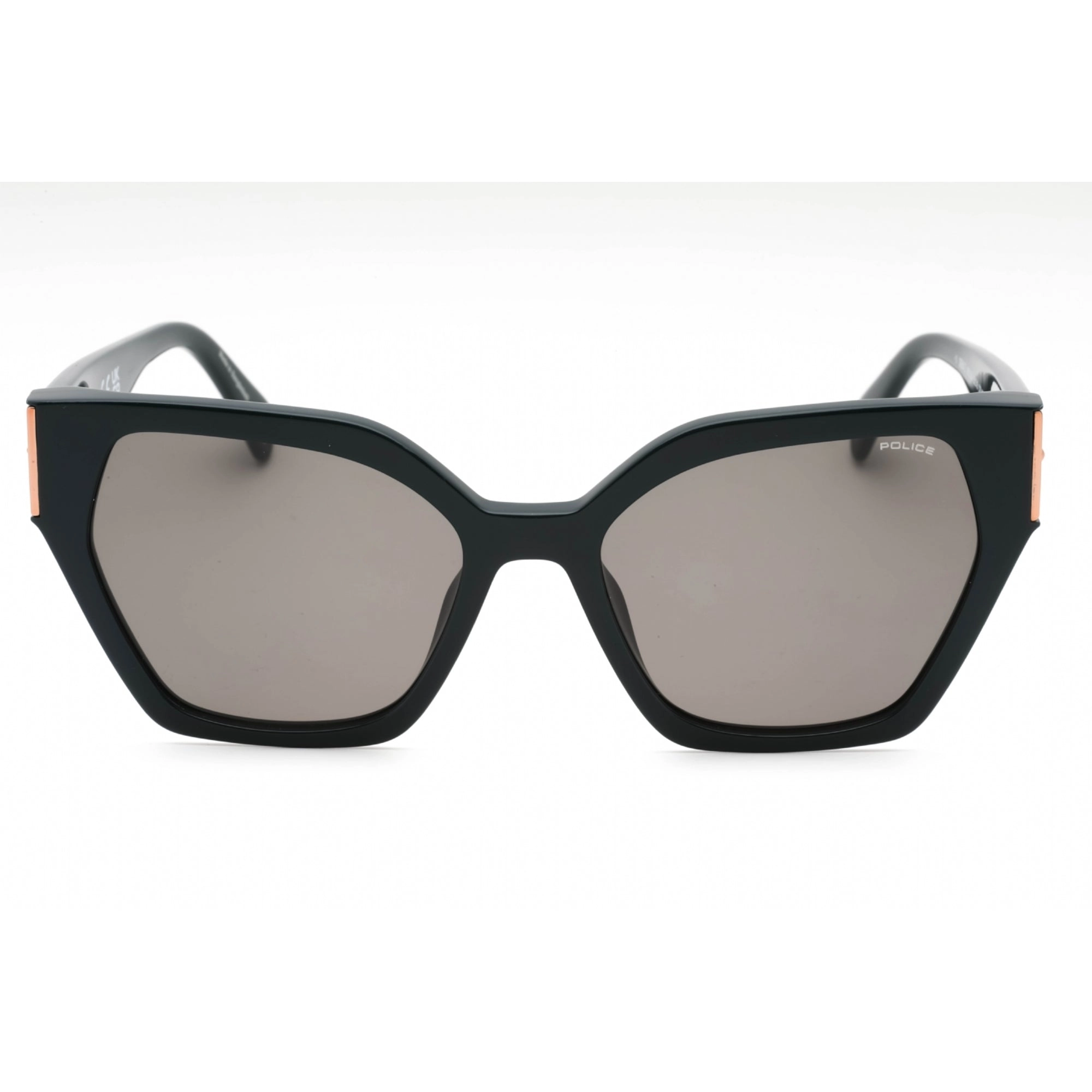 Police Women's Sunglasses - Shiny Dark Green Plastic Cat Eye Shape Frame| SPLL34 06WT