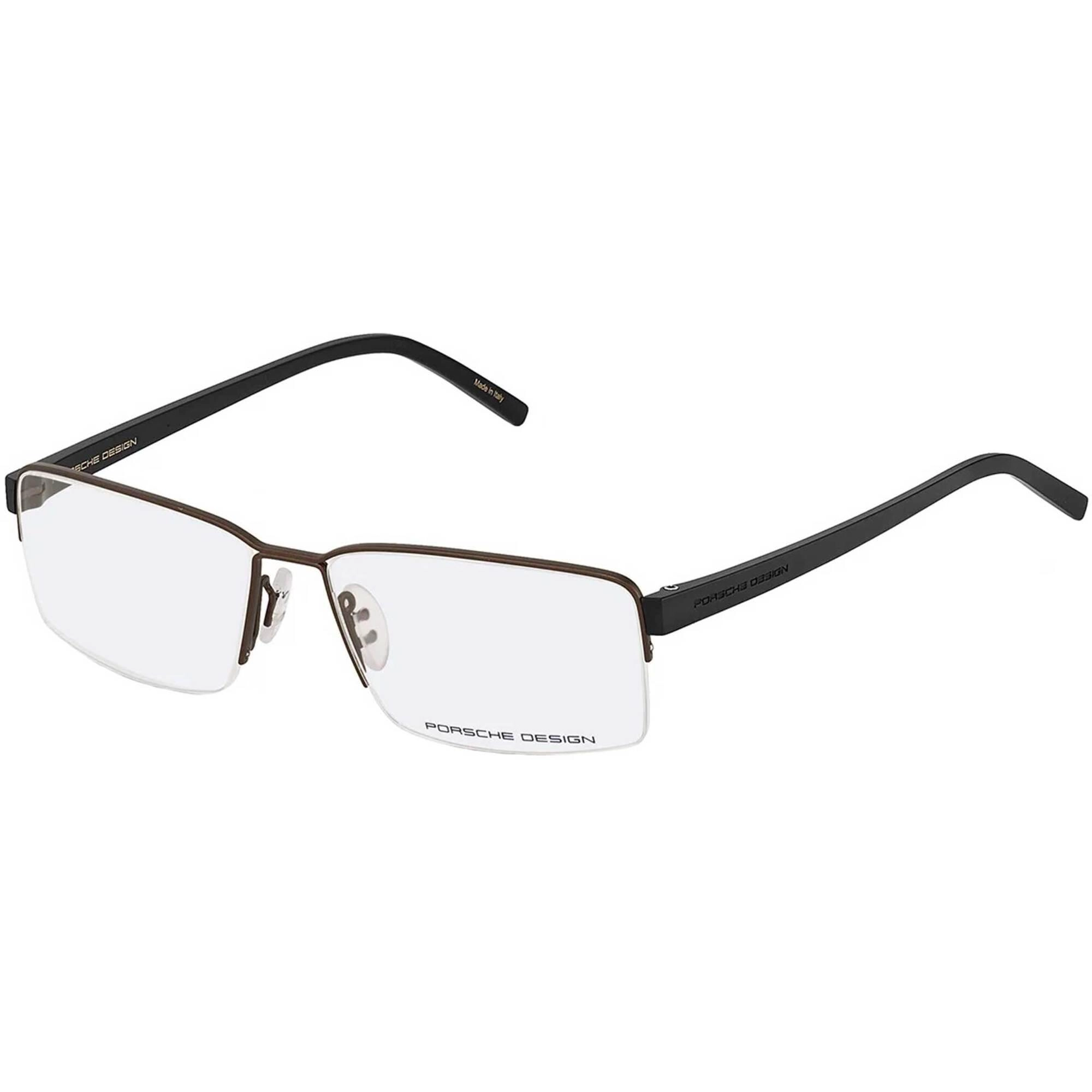Porsche Men's Eyeglasses - Black Metal Rectangular Frame, 56 mm | PORSCHE P8351 A