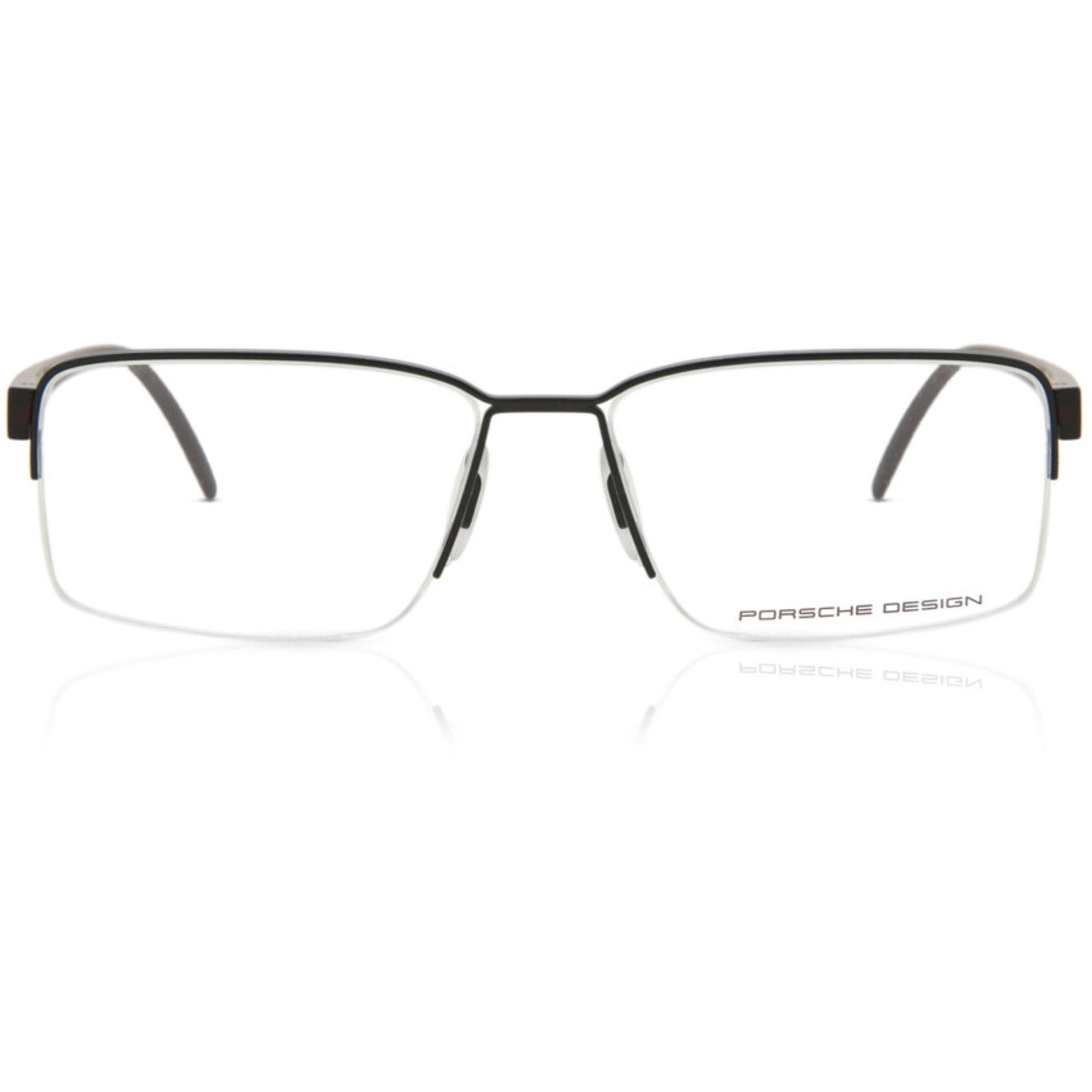 Porsche Men's Eyeglasses - Black Metal Rectangular Frame, 56 mm | PORSCHE P8351 A