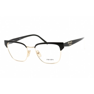 Prada Women's Eyeglasses - Clear Lens Black/Gold Metal Square Frame | 0PR 65YV 18A1O1