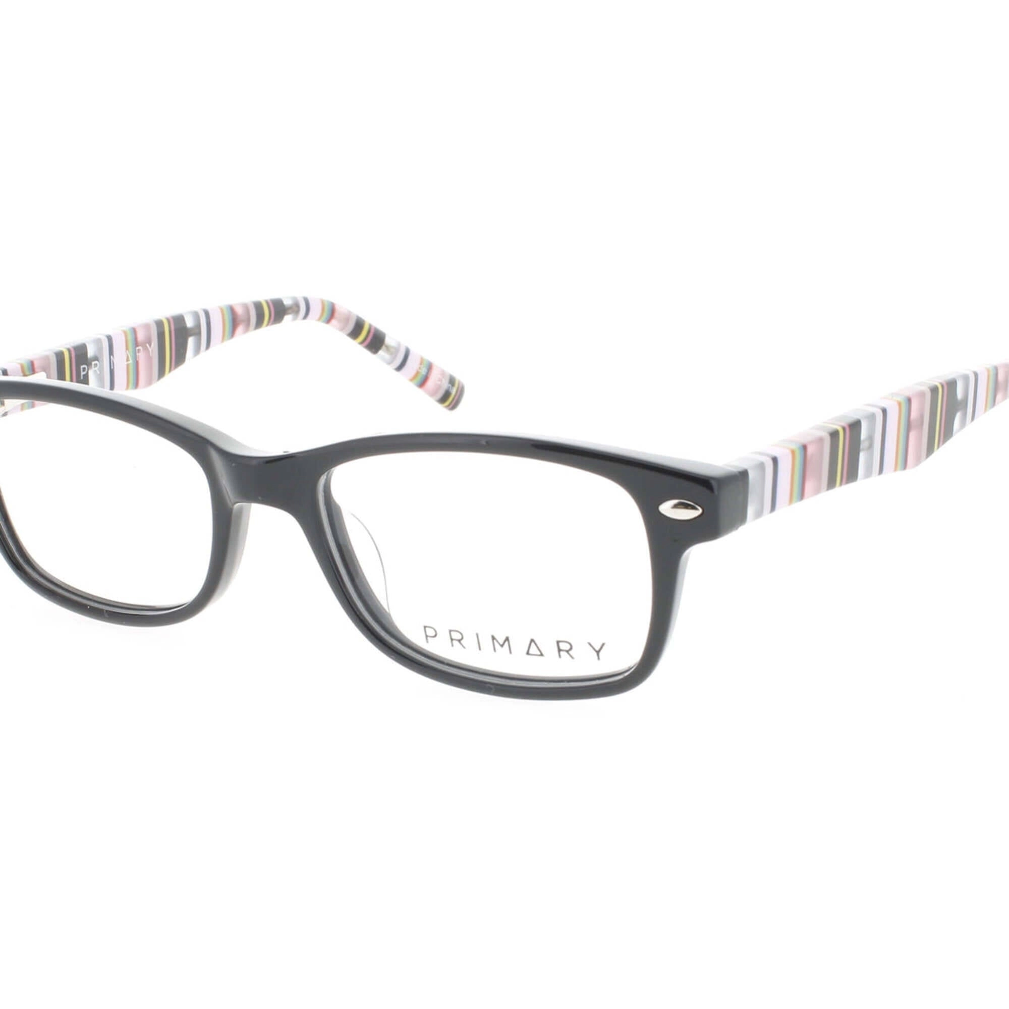 Primary Kid's Eyeglasses - Demo Lens Plastic Rectangular Full Rim Frame | Pk138 Black