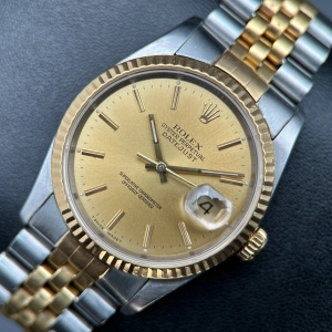 Rolex Datejust 36 16233 Steel & Yellow Gold Jubilee Champagne Dial Watch