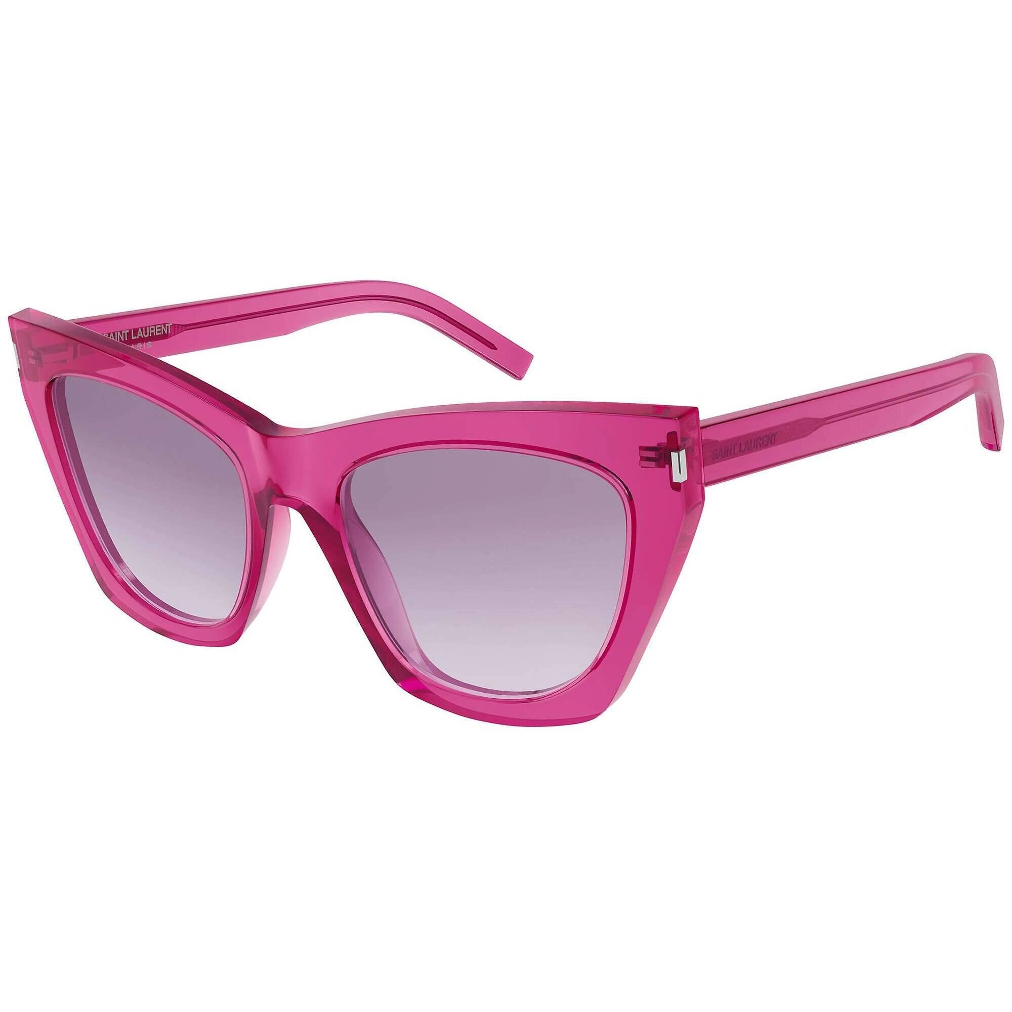 Saint Laurent Women's Sunglasses - Pink Acetate Frame Violet Lens | SL214KATE 019