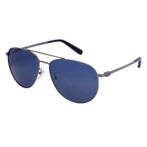 Salvatore Ferragamo Men's Sunglasses - Blue Lens Dark Gunmetal Aviator | SF157S 015