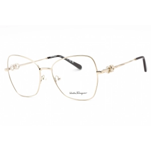 Salvatore Ferragamo Women's Eyeglasses - Shiny Gold Metal Cat Eye Frame | SF2221 717