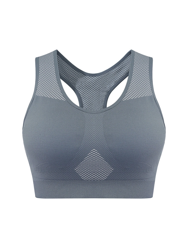 Seamless Mesh Panel Sports Bra