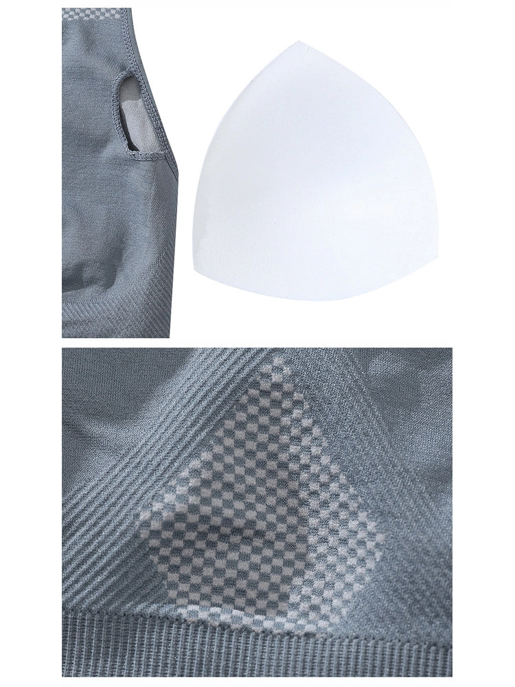 Seamless Mesh Panel Sports Bra