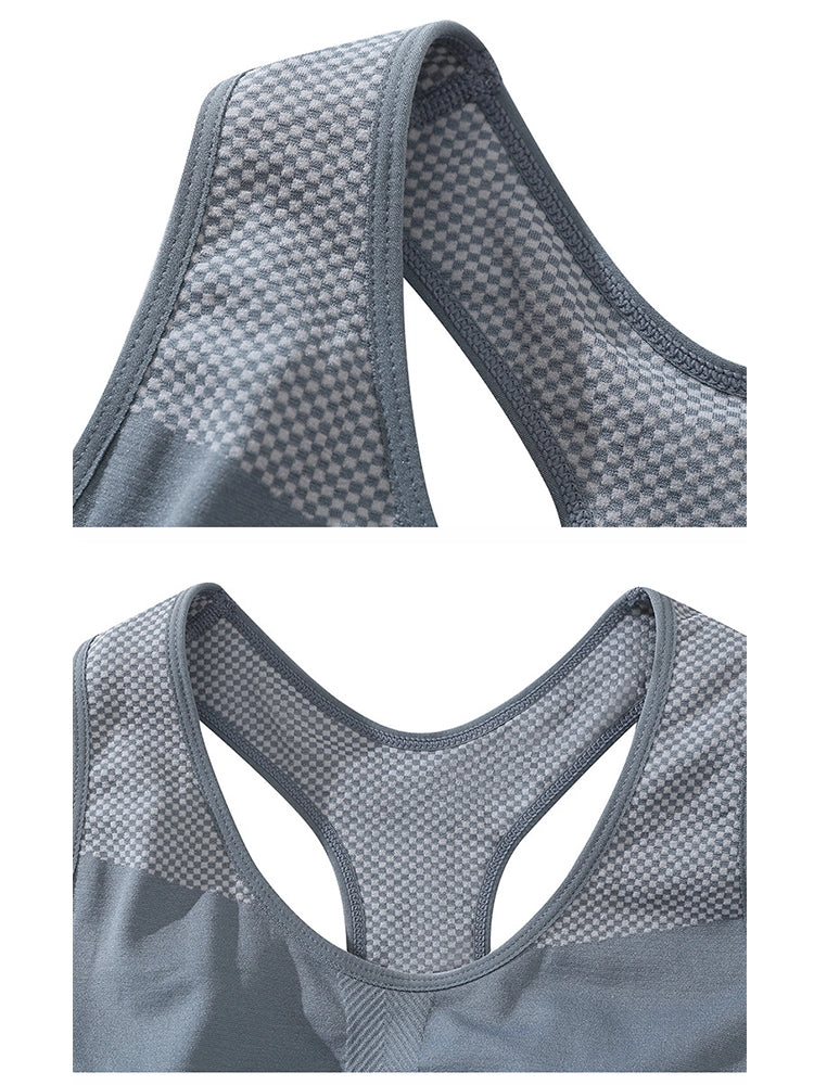 Seamless Mesh Panel Sports Bra