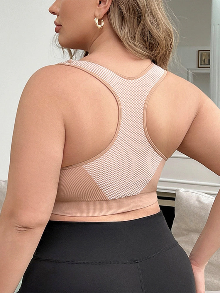Seamless Mesh Panel Sports Bra