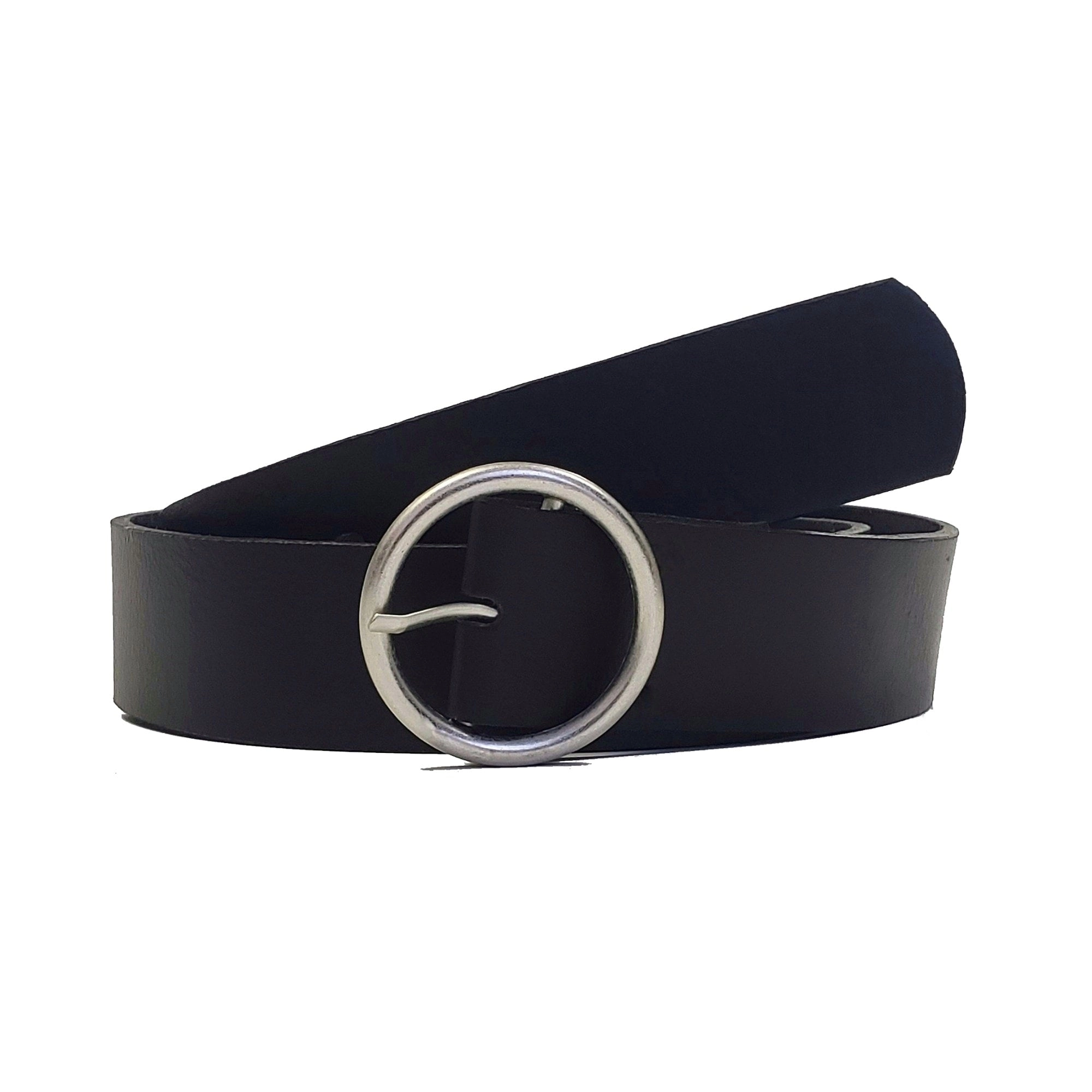 Sempre - Brown Vachetta Leather Waist Belt with Circular Buckle - Made in Canada