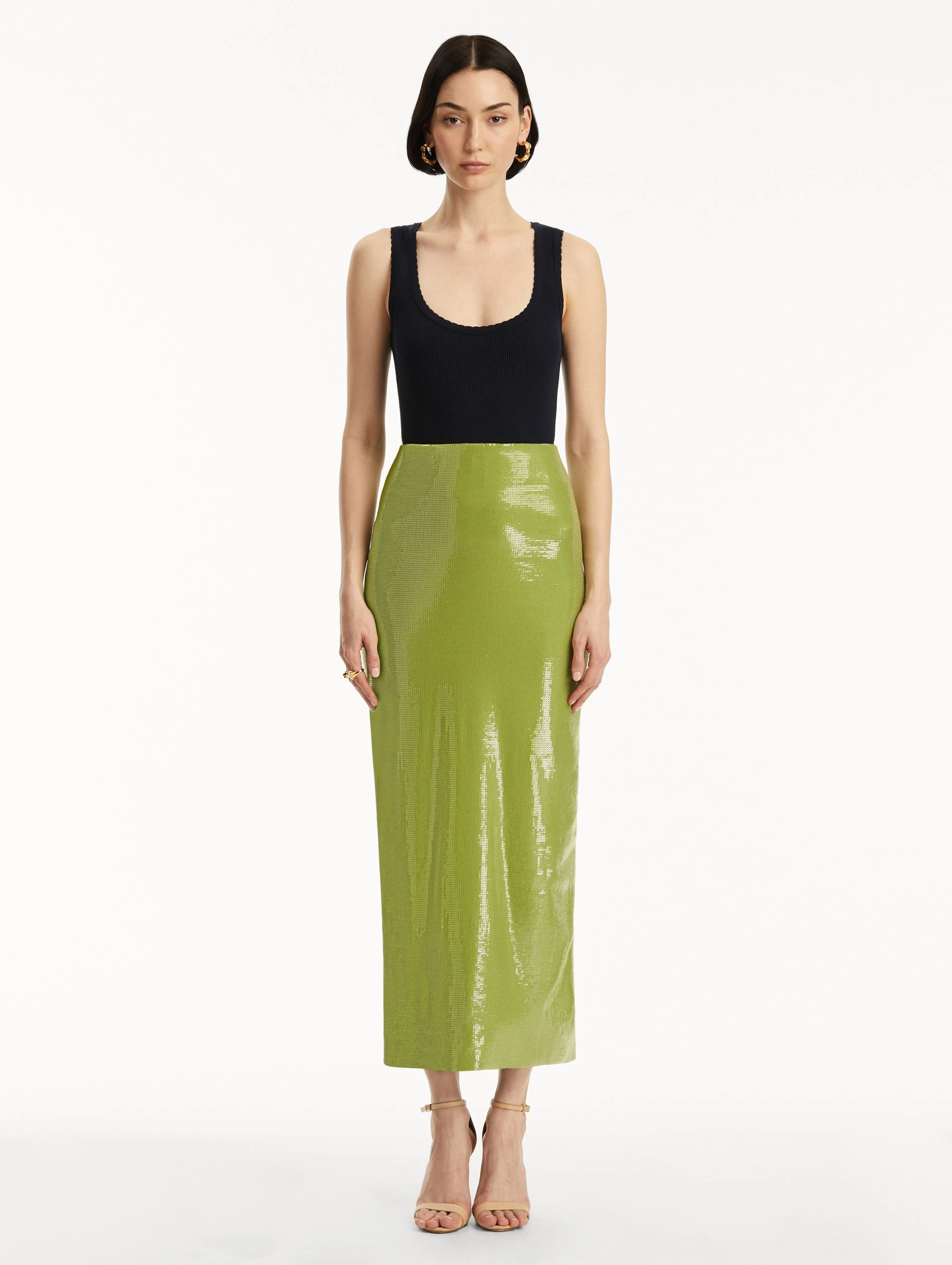 Sequin Jersey Pencil Skirt