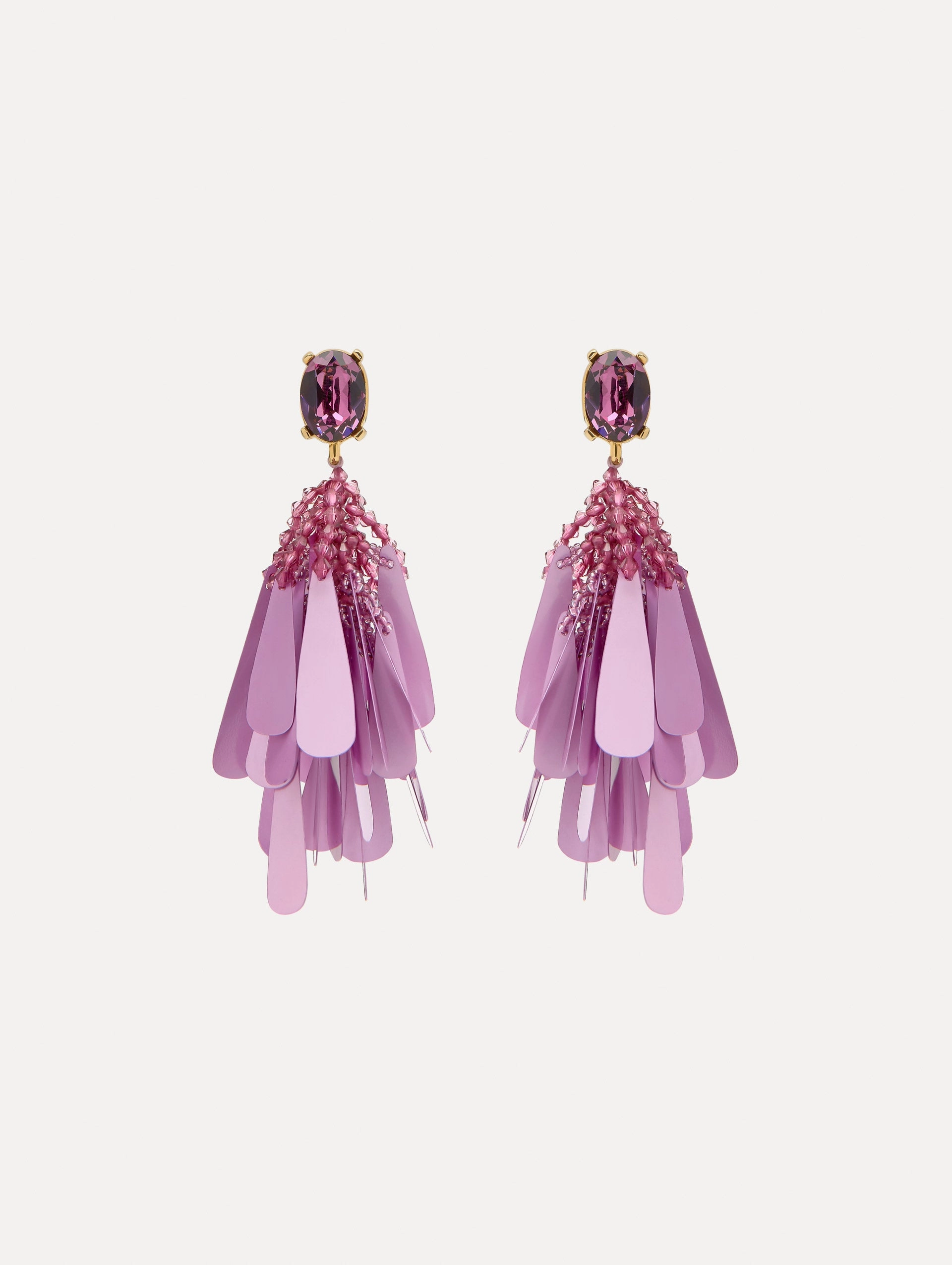 Sequin Petal Clip-On Earrings