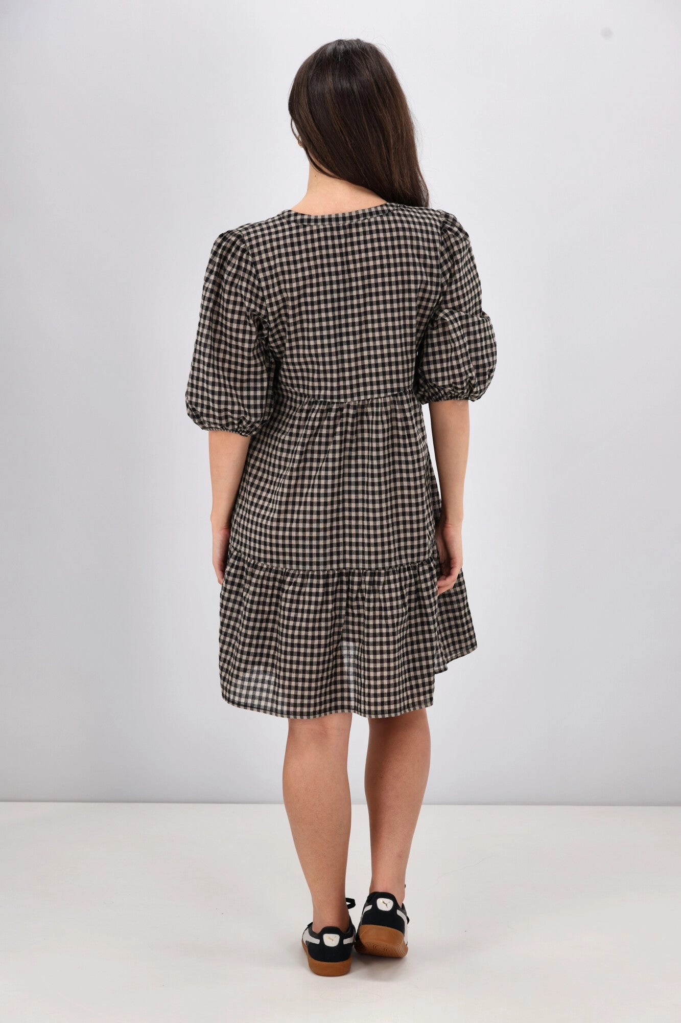 Shine On Label Eve Mini Dress Black Check
