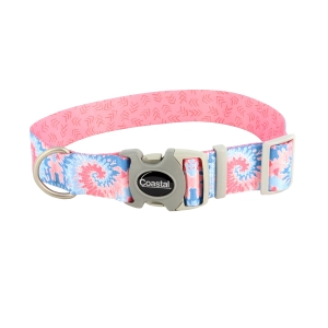 Sublime® Adjustable Dog Collar Pink Tie-Dye Small
