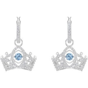 Swarovski Women's Earrings - Bee A Queen Blue Crown Silver Rhodium Plated | 5501081