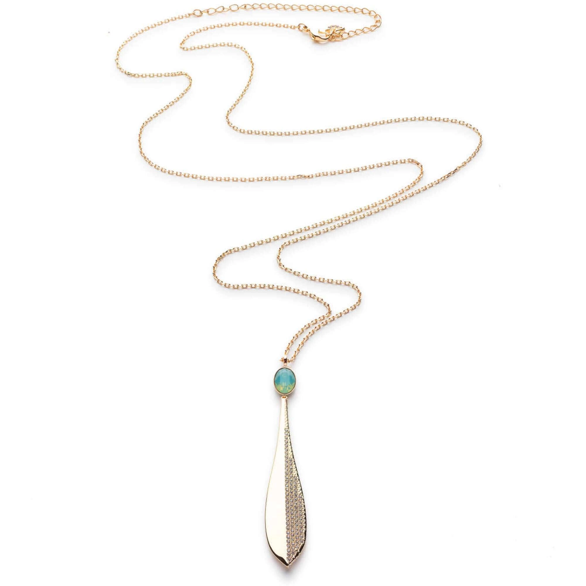 Swarovski Women's Necklace - Stunning Yellow Gold White and Blue Crystal | 5515463