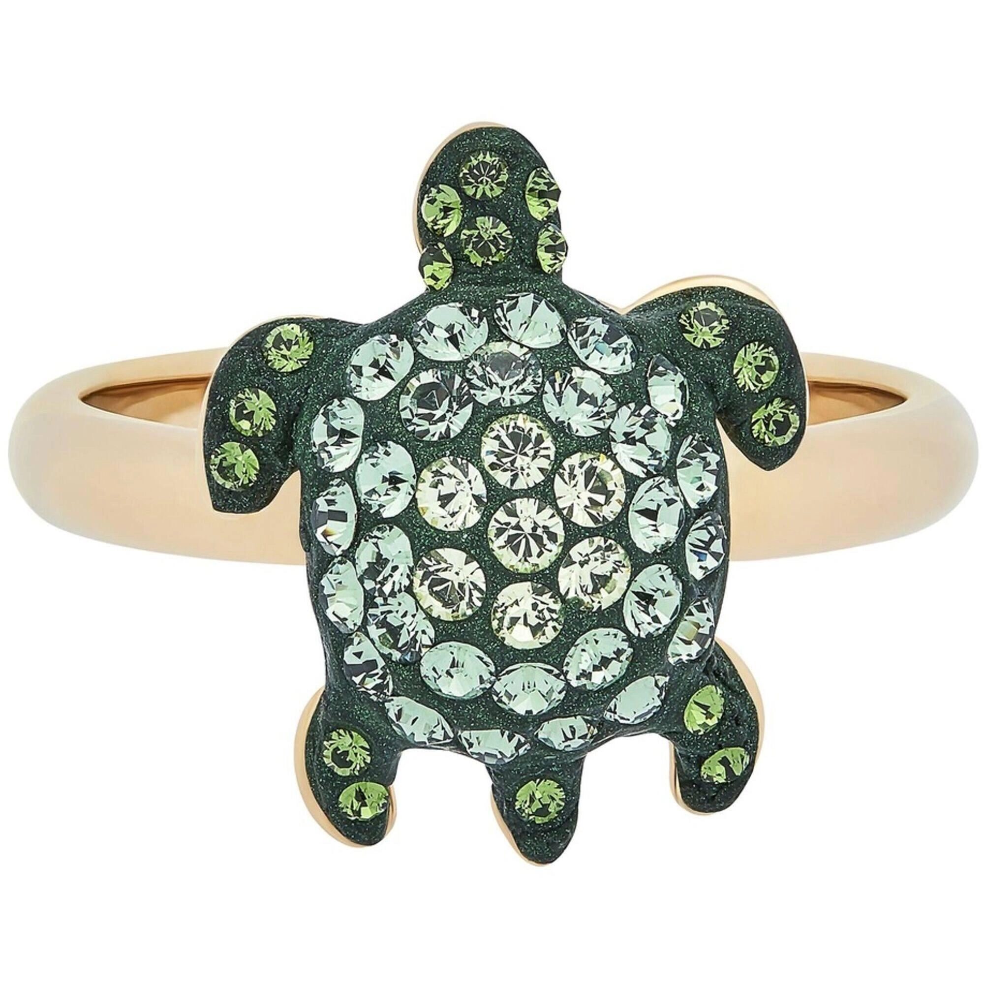 Swarovski Women's Ring - Mustique Sea Life Green Crystal Turtle, Size 5.75 | 5525677