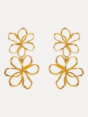 Threaded Flower Drop Earrings