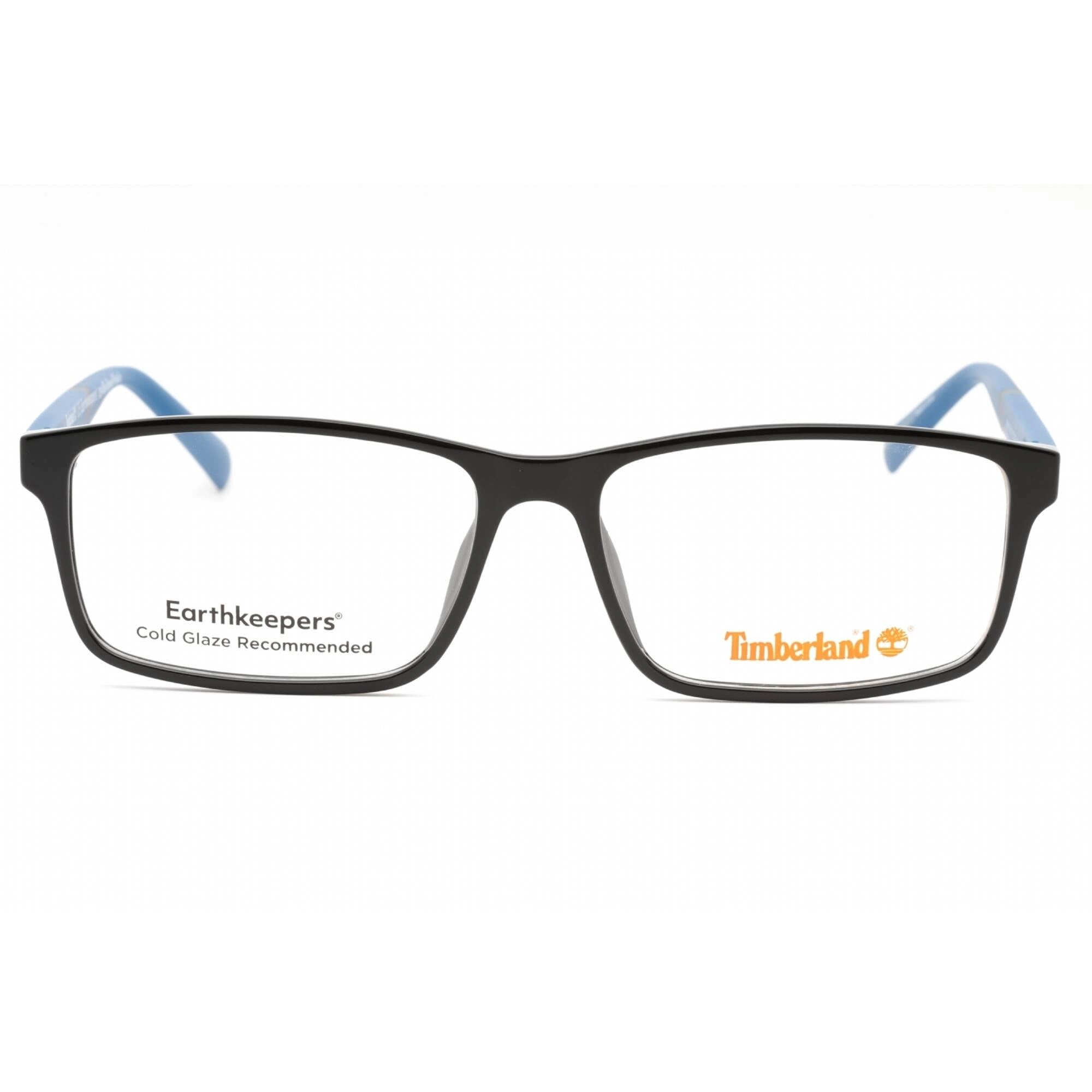Timberland Men's Eyeglasses - Shiny Black Plastic Rectangular Full Rim | TB1705 001
