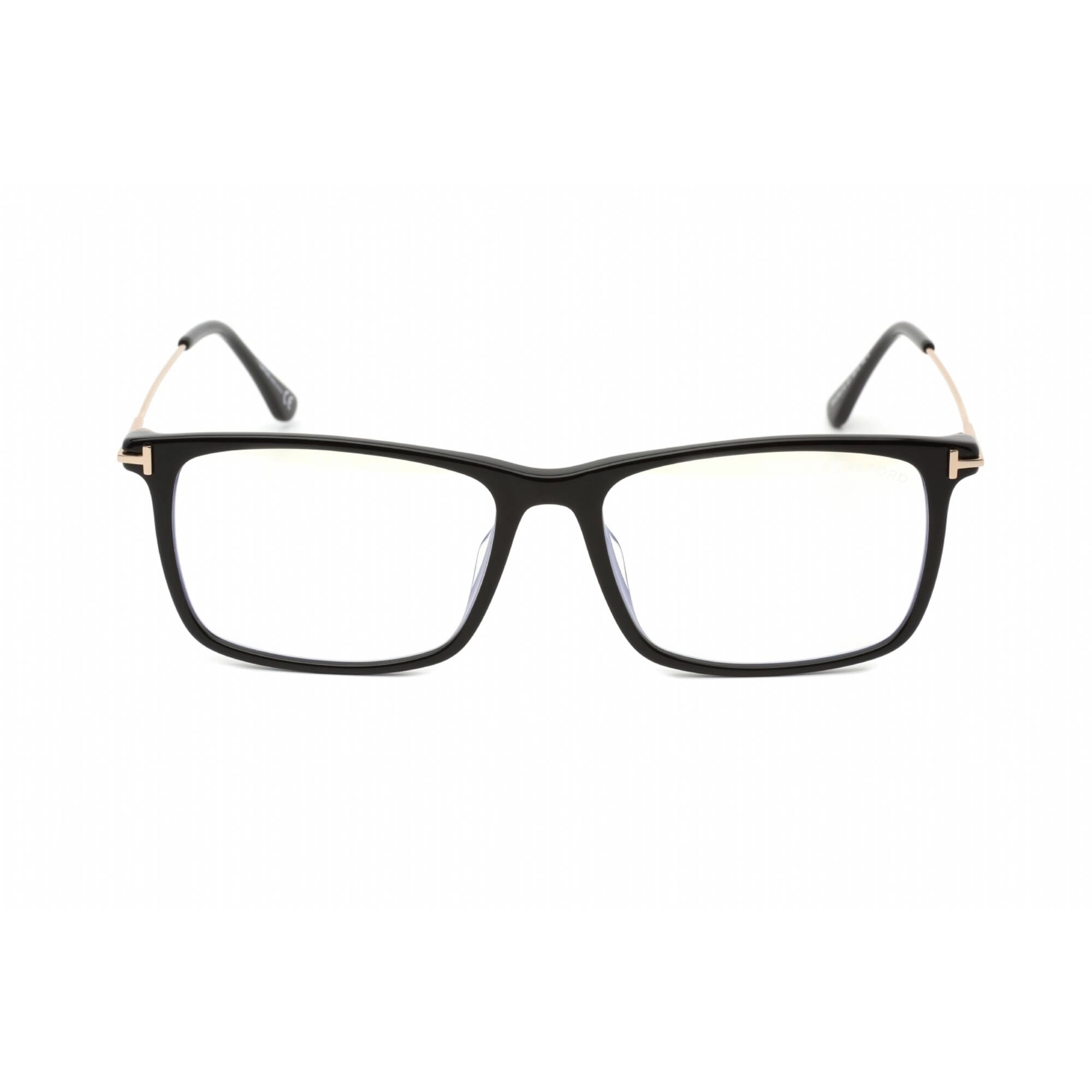 Tom Ford Men's Eyeglasses - Shiny Black Plastic Rectangular Frame | FT5758-F-B 001