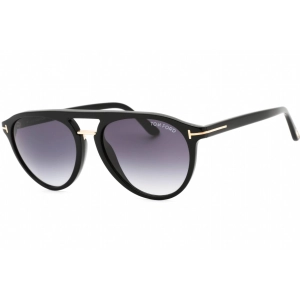 Tom Ford Men's Sunglasses - Shiny Black Pilot Frame Gradient Blue Lens | FT0697 01W