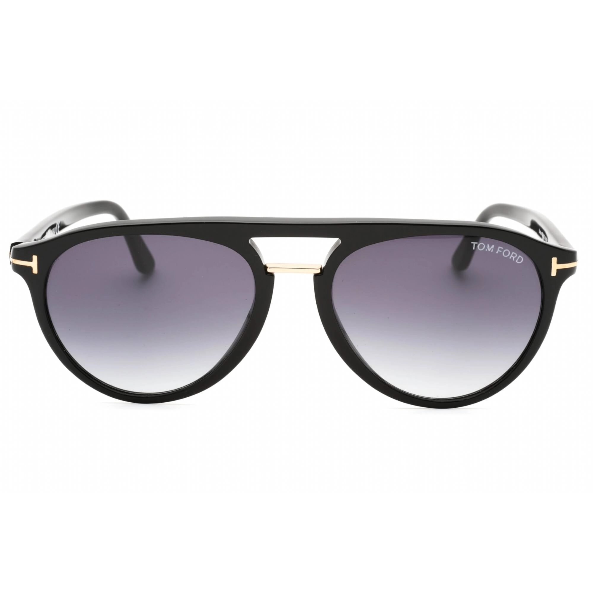 Tom Ford Men's Sunglasses - Shiny Black Pilot Frame Gradient Blue Lens | FT0697 01W