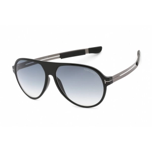 Tom Ford Men's Sunglasses - Shiny Black Plastic Pilot Full Rim Frame | FT0881 01B