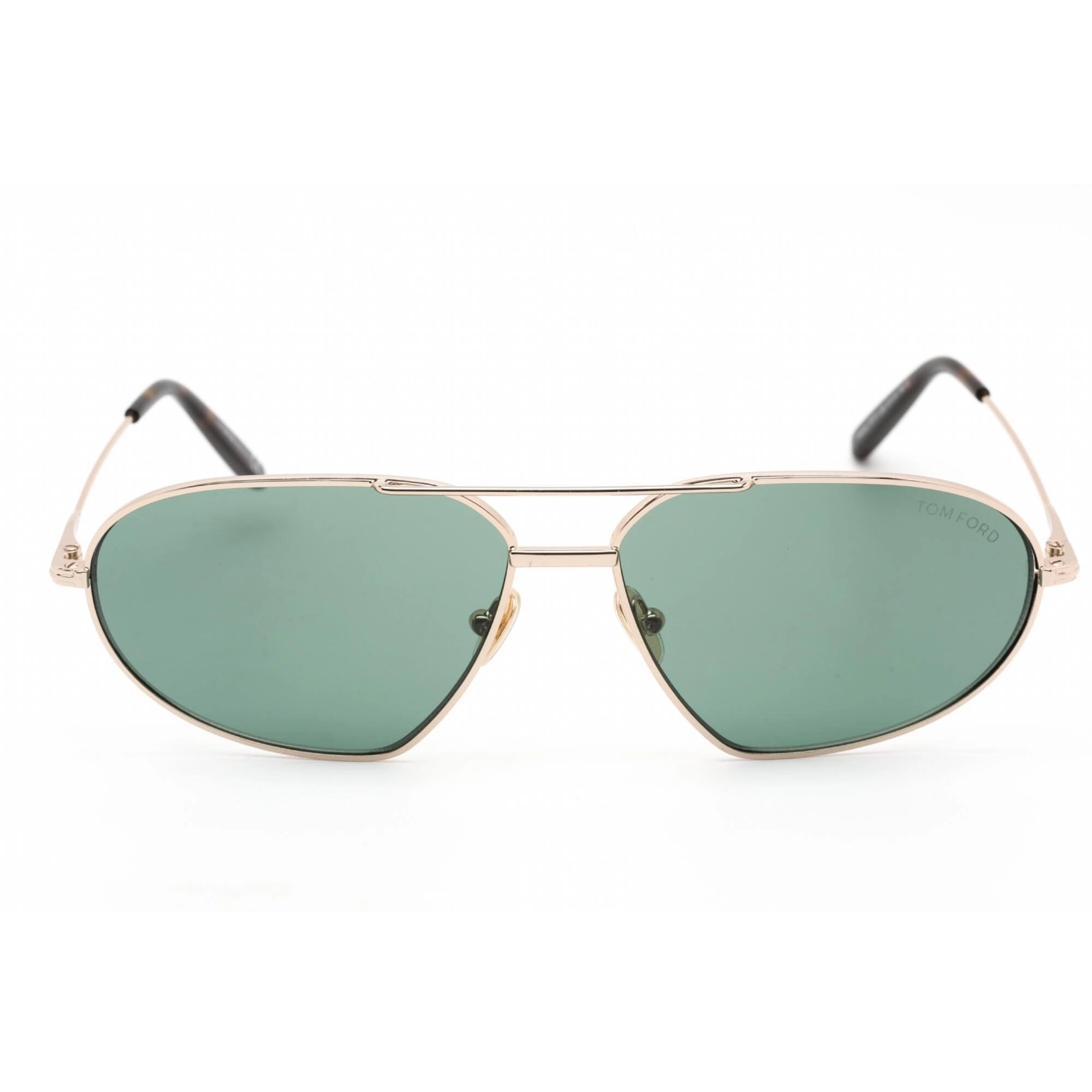 Tom Ford Men's Sunglasses - Shiny Rose Gold Metal Frame Green Lens | FT0771 28N