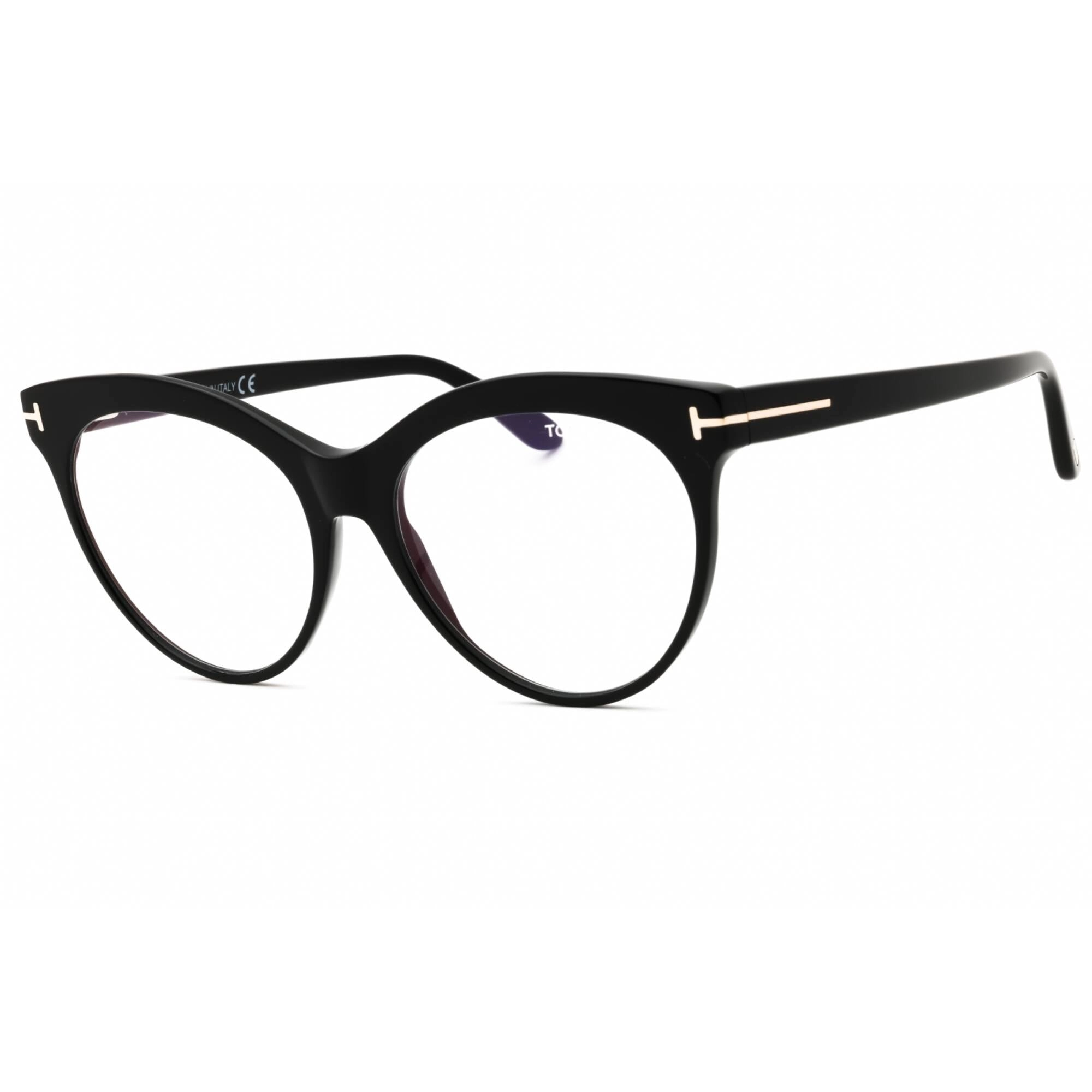 Tom Ford Women's Eyeglasses - Shiny Black Acetate Cat Eye Full Rim | FT5827-B 001