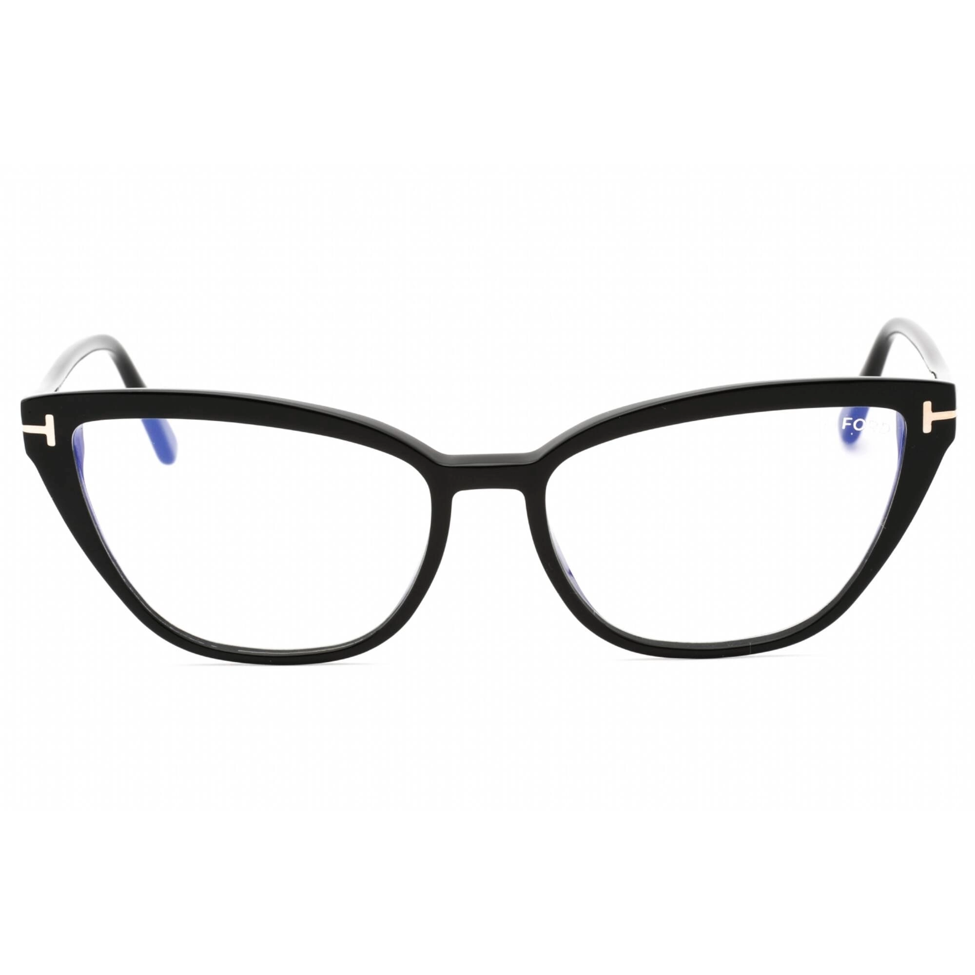 Tom Ford Women's Eyeglasses - Shiny Black Plastic Full Rim Round Frame | FT5825-B 001