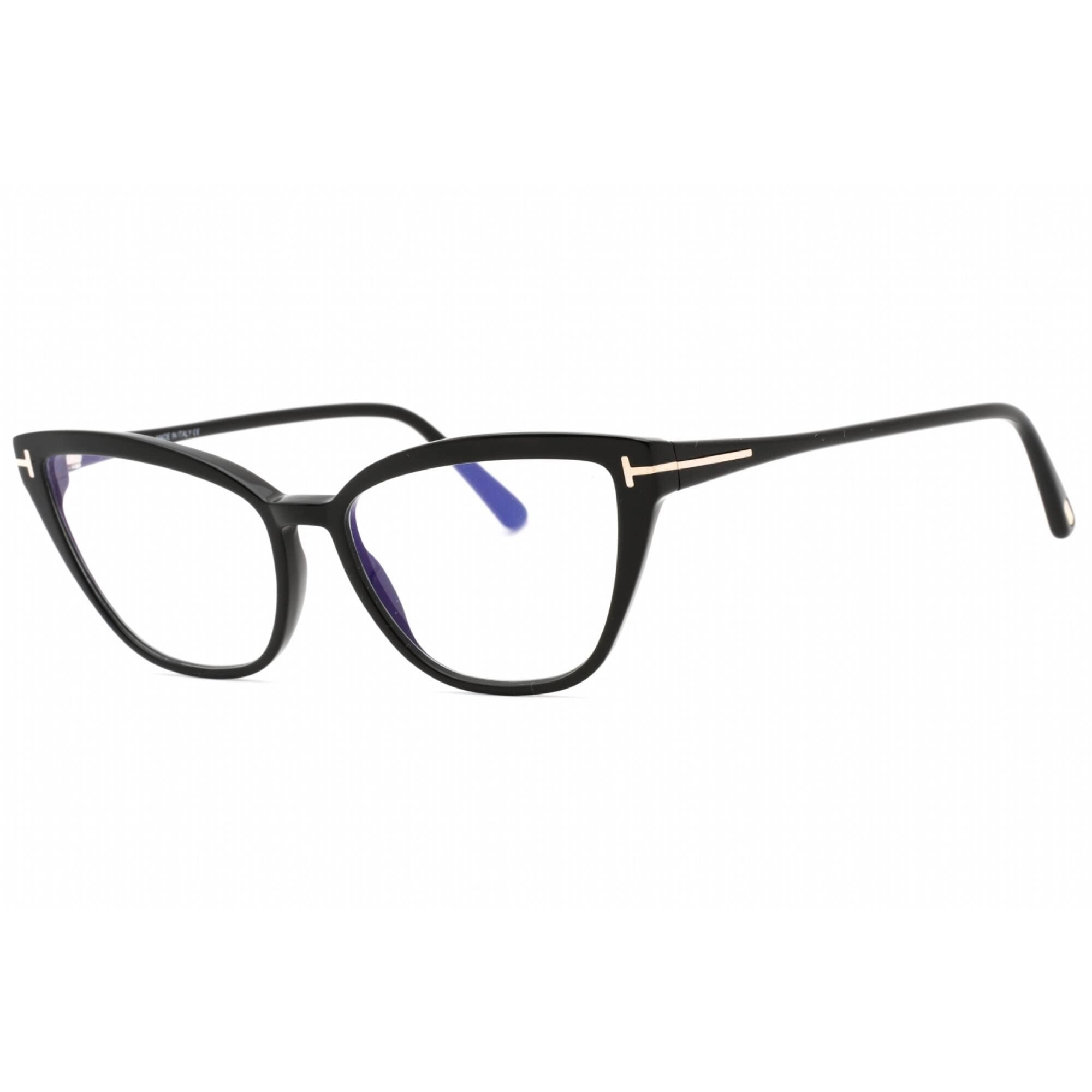 Tom Ford Women's Eyeglasses - Shiny Black Plastic Full Rim Round Frame | FT5825-B 001