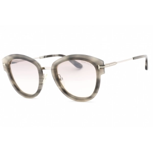 Tom Ford Women's Sunglasses - Coloured Havana Metal Cat Eye Full Rim | FT0574 55G