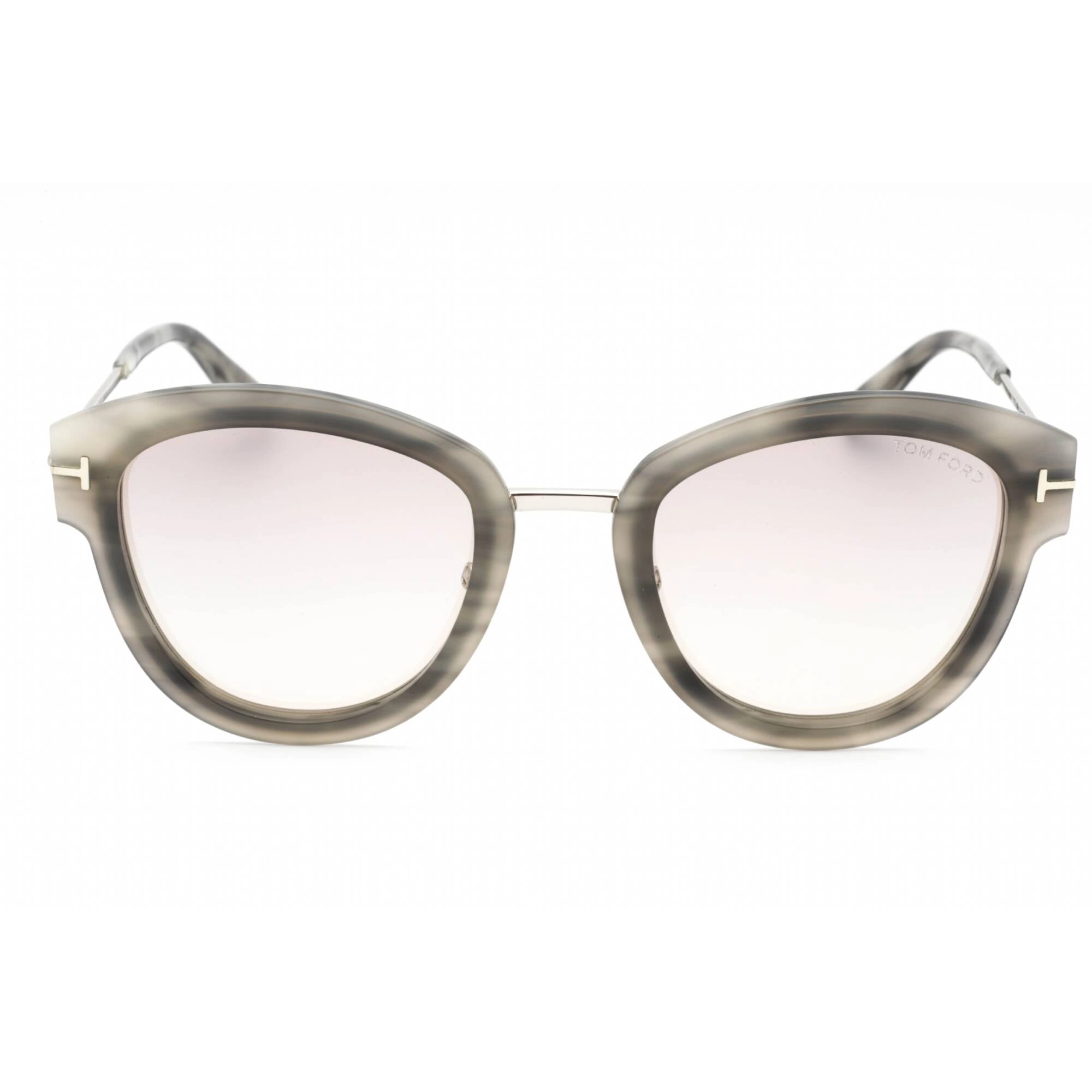 Tom Ford Women's Sunglasses - Coloured Havana Metal Cat Eye Full Rim | FT0574 55G