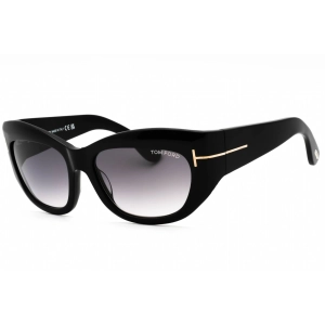Tom Ford Women's Sunglasses - Shiny Black Cat Eye Acetate Full Rim Frame | FT1065 01B